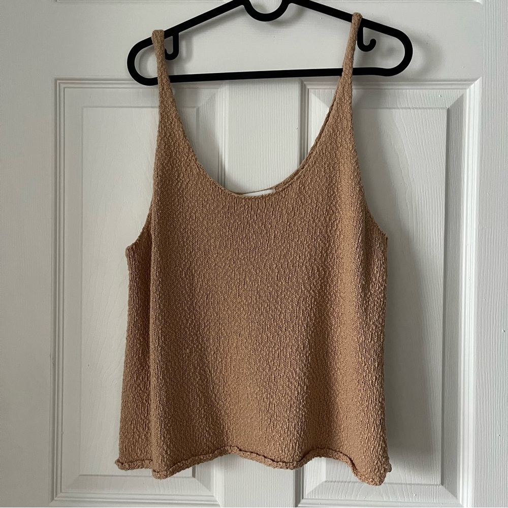 EUC Aerie Knit Sleep Tank Top size Medium in Tan/Brown